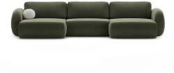 Cosmopolitan Design Zöld zsenília kinyitható-tárolóhelyes (U alakú) sarokkanapé Tonale - Cosmopolitan Design