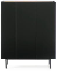Teulat Fekete magas komód tölgyfa dekorral 95x120 cm Arista - Teulat