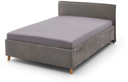 meise.möbel Szürke kárpitozott ágyneműtartós gyerekágy ágyráccsal 120x200 cm Fun - Meise Möbel