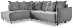Miuform Szürke kordbársony kinyitható sarokkanapé (bal oldali) Lazy Lukka - Miuform