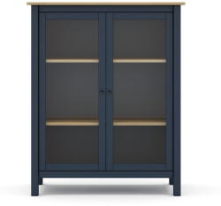 Marckeric Sötétkék-natúr színű borovi fenyő tálalószekrény 90x110 cm Misti - Marckeric