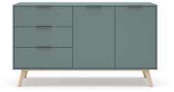 Marckeric Szürkészöld komód 140x81x40 cm Pisco - Marckeric
