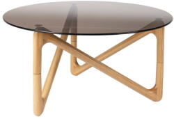Dutchbone Natúr színű kerek dohányzóasztal üveg asztallappal ø 80 cm Naia - Dutchbone