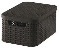 Keter Sötétbarna fedeles műanyag tárolódoboz 20x29x14 cm Style - Curver