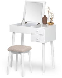 Bonami Essentials Beauty fehér fésülködőasztal tükörrel, ékszertartóval és 2 fiókkal - Chez Ro