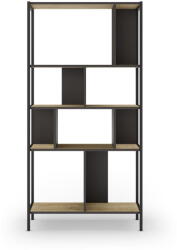 Marckeric Fekete-natúr színű könyvespolc tölgyfa dekorral 88x175 cm Alabama - Marckeric