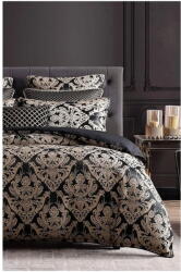 Mila Home Fekete kétszemélyes-hosszabbított renforcé pamut ágyneműhuzat lepedővel-négyrészes 200x220 cm Damask - Mila Home