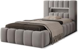 Eltap Szürke kárpitozott ágyneműtartós egyszemélyes ágy ágyráccsal 90x200 cm Lamica - ELTAP