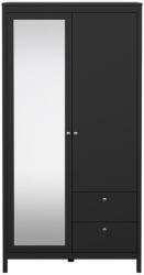 Tvilum Fekete ruhásszekrény tükörrel 102x199x58 cm Madrid - Tvilum