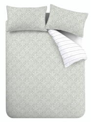 Bianca Fehér-zöld egyszemélyes pamut-perkál ágyneműhuzat 135x200 cm Scallop Floral - Bianca