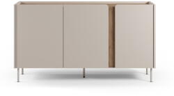 Marckeric Krémszínű-natúr színű komód tölgyfa dekorral 150x82, 5x40, 5 cm Lucile - Marckeric