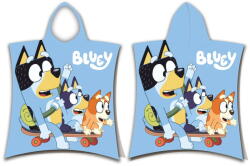 Jerry Fabrics Kék pamut gyerek fürdőponcsó 3-8 év Bluey Skate - Jerry Fabrics