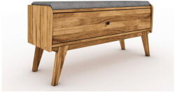 The Beds Tölgyfa pad tárolóhellyel, világosszürke ülőrésszel Retro - The Beds