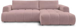 Bobochic Paris Rózsaszín kinyitható-tárolóhelyes sarokkanapé (jobb oldali-heverő résszel) Fuji - Bobochic Paris