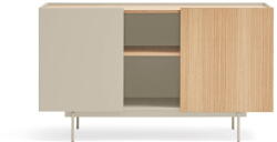 Teulat Bézs-natúr színű alacsony komód tölgyfa dekorral 130x78 cm Otto - Teulat