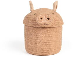 Lorena Canals Világos rózsaszín textil játéktároló kosár ø 17x15 cm Mini Peggy the Pig - Lorena Canals