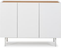 Teulat Fehér alacsony komód tölgyfa dekorral 110x85 cm Arista - Teulat