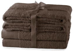 Restilo Barna frottír pamut törölköző és fürdőlepedő készlet 6 db-os Amari - AmeliaHome