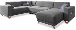 Miuform Szürke kinyitható-tárolóhelyes sarokkanapé (bal oldali-U alakú) Classy Sophie - Miuform