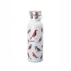 Sass & Belle Fehér rozsdamentes acél utazó ivópalack 425 ml Vintage Birds - Sass & Belle