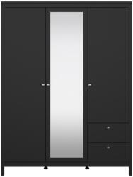 Tvilum Fekete ruhásszekrény tükörrel 150x199x58 cm Madrid - Tvilum