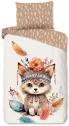 Good Morning Barna-bézs egyszemélyes pamut gyerek ágyneműhuzat 140x200 cm Hay - Good Morning