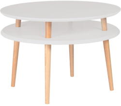 Ragaba UFO világosszürke dohányzóasztal natúr lábakkal, ⌀ 70 cm - Ragaba