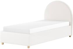 VIPACK Fehér kárpitozott ágyneműtartós egyszemélyes ágy ágyráccsal 90x200 cm Moon - Vipack
