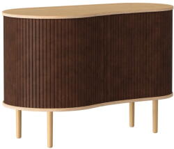 UMAGE Barna-natúr színű alacsony komód tölgyfa dekorral, tolóajtóval 100x67 cm Audacious - UMAGE