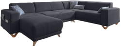 Miuform Antracitszürke kinyitható-tárolóhelyes sarokkanapé (jobb oldali-U alakú) Classy Sophie - Miuform