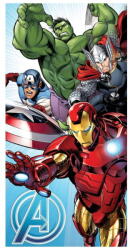 Jerry Fabrics Pamut gyerek fürdőlepedő 70x140 cm Avengers "Light Blue" - Jerry Fabrics