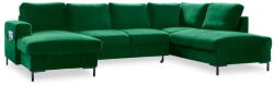 Miuform Lofty Lilly zöld kinyitható U alakú bársony kanapé, jobb oldali - Miuform