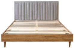 Bobochic Világosszürke-natúr színű franciaágy ágyráccsal 160x200 cm Oceane - Bobochic Paris