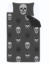 Catherine Lansfield Sötétszürke egyszemélyes gyerek ágyneműhuzat 135x200 cm Skulls - Catherine Lansfield