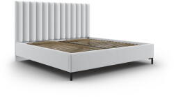 Mazzini Sofa Világosszürke kárpitozott ágyneműtartós franciaágy ágyráccsal 180x200 cm Casey - Mazzini Beds