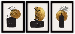Vavien Artwork Glided 3 db-os kép készlet fekete keretben, 35 x 45 cm - Vavien Artwork
