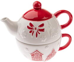 Dakls Fehér kerámia teázó szett karácsonyi mintával Christmas cottage - Dakls - bonami - 6 760 Ft