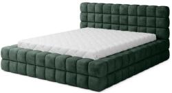 Eltap Sötétzöld kárpitozott ágyneműtartós franciaágy ágyráccsal 160x200 cm Dizzle - ELTAP