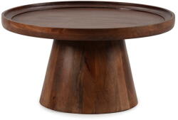 MOME Sötétbarna mangófa kerek dohányzóasztal ø 80 cm Rose - MOME