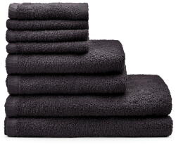 Catherine Lansfield Fekete gyorsan száradó-frottír pamut törölköző és fürdőlepedő készlet 8 db-os Quick Dry - Catherine Lansfield