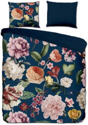 Descanso Sötétkék egyszemélyes-hosszabbított pamut-szatén ágyneműhuzat 140x220 cm Fiori - Descanso