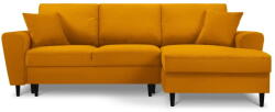Cosmopolitan Design Mustársárga kordbársony kinyitható tárolóhelyes sarokkanapé (jobb oldali-heverő résszel) Kyoto - Cosmopolitan Design