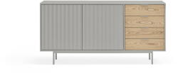 Teulat Szürke-natúr színű alacsony komód tölgyfa dekorral 159x80 cm Sierra - Teulat