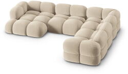 Cosmopolitan Design Bézs bársony sarokkanapé (jobb oldali-U alakú) Loretto - Cosmopolitan Design