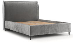 Maison de Reve Szürke kárpitozott ágyneműtartós franciaágy ágyráccsal 160x200 cm Shell - Maison de Rêve