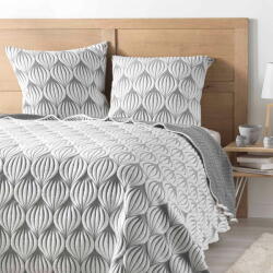 douceur d'intérieur Fehér-szürke mikroszálas ágytakaró és párnahuzat szett 220x240 cm Faustine - douceur d'intérieur