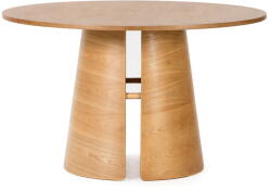 Teulat Natúr színű kerek étkezőasztal tölgyfa dekorral ø 137 cm Cep - Teulat