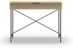 Marckeric Natúr színű konzolasztal tölgyfa dekorral 35.5x110 cm Ecrin - Marckeric