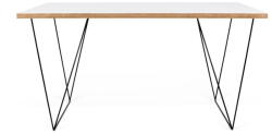 TEMAHOME Flow fehér íróasztal fekete lábakkal, 140 x 75 cm - TemaHome
