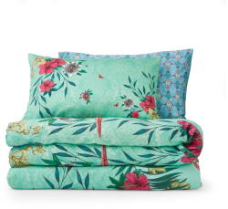 Matthew Williamson Zöld-kék egyszemélyes pamut-szatén ágyneműhuzat 135x200 cm Paradise Parrot - Matthew Williamson